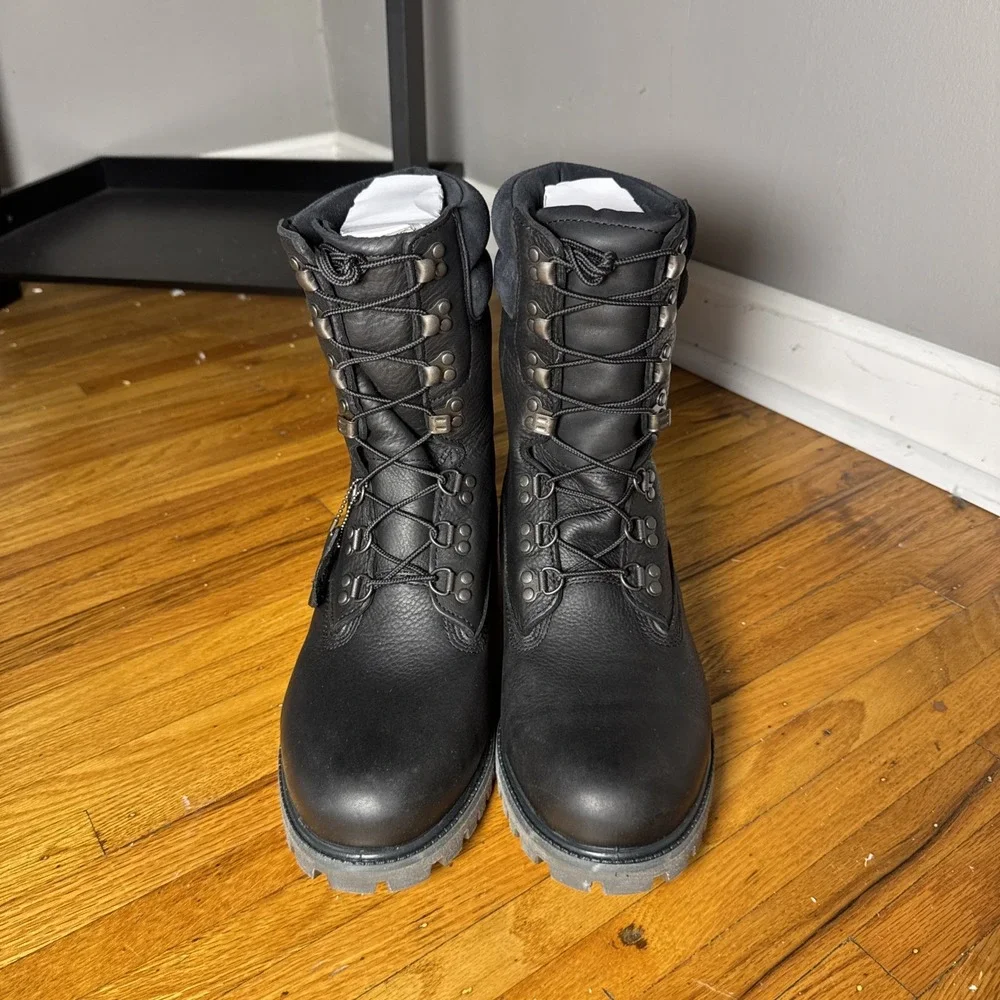 Timberland Super Boot 40 Below 8 Inch Black Emerald Woods Leather TB0A2MYW 10.5